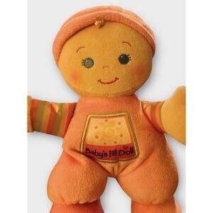 2008 Fisher Price Brilliant Basics Baby's First Doll Rattle Plush Pink Doll EUC